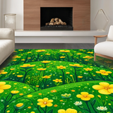 Ultra Soft Area Rug, Non Slip, Stain Resistant, Washable Area Rugs for Living Room, Bedroom, Funky Nature-Infused Decor(Green)