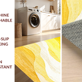 Ultra Soft Area Rug, Non Slip, Stain Resistant, Washable Area Rugs for Living Room, Bedroom, Contemporary Yellow Sunburst(Yellow)