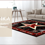 Ultra Soft Area Rug, Non Slip, Stain Resistant, Washable Area Rugs for Living Room, Bedroom, Vintage Warm Tones Accent(Red)