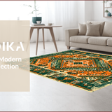 Ultra Soft Area Rug, Non Slip, Stain Resistant, Washable Area Rugs for Living Room, Bedroom, Boho Serenity Oasis Rug Escape(Orange)