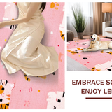 Ultra Soft Area Rug, Non Slip, Stain Resistant, Washable Area Rugs for Living Room, Bedroom, Lively Animal Print Cozy Vibe(Pink)
