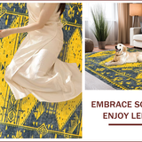 Ultra Soft Area Rug, Non Slip, Stain Resistant, Washable Area Rugs for Living Room, Bedroom, Distressed Low Pile Entryway Carpet for Minimal Living(Yellow)
