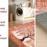 Ultra Soft Area Rug, Non Slip, Stain Resistant, Washable Area Rugs for Living Room, Bedroom, Elegant Soft Pastel Patterns(Orange)