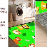 Ultra Soft Area Rug, Non Slip, Stain Resistant, Washable Area Rugs for Living Room, Bedroom, Enchanting Forest Animal Landscape(Green)