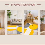 Ultra Soft Area Rug, Non Slip, Stain Resistant, Washable Area Rugs for Living Room, Bedroom, Stylish Symmetrical Patterned Delight(Yellow)