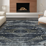 Ultra Soft Area Rug, Non Slip, Stain Resistant, Washable Area Rugs for Living Room, Bedroom, Chic Faded Diamond Arrangement(Gray)