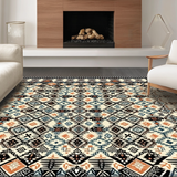 Ultra Soft Area Rug, Non Slip, Stain Resistant, Washable Area Rugs for Living Room, Bedroom, Unique Soft-Cornered Geometric Layout(White)