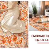 Ultra Soft Area Rug, Non Slip, Stain Resistant, Washable Area Rugs for Living Room, Bedroom, Stylish Whimsical Fringe Accents(Orange)