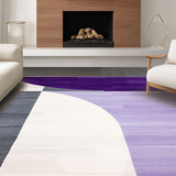 Ultra Soft Area Rug, Non Slip, Stain Resistant, Washable Area Rugs for Living Room, Bedroom, Dynamic Arc Pattern Motif(Purple)