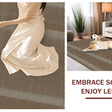 Ultra Soft Area Rug, Non Slip, Stain Resistant, Washable Area Rugs for Living Room, Bedroom, Luxurious Rich Brown Waffle Design(Beige)