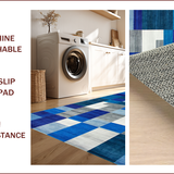 Ultra Soft Area Rug, Non Slip, Stain Resistant, Washable Area Rugs for Living Room, Bedroom, Chic Contemporary Symmetrical Elements(Blue)
