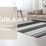 Ultra Soft Area Rug, Non Slip, Stain Resistant, Washable Area Rugs for Living Room, Bedroom, Striking Abstract Outdoor Stripe Theme(Gray)