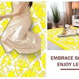 Ultra Soft Area Rug, Non Slip, Stain Resistant, Washable Area Rugs for Living Room, Bedroom, Stylish Minimalist Yellow Accent(Yellow)