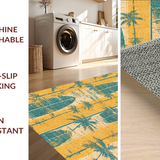 Ultra Soft Area Rug, Non Slip, Stain Resistant, Washable Area Rugs for Living Room, Bedroom, Summer Surf Rug: Tropical Paradise Carpet with Surfer Vibe(Yellow)