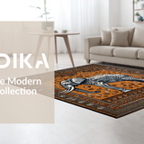 Ultra Soft Area Rug, Non Slip, Stain Resistant, Washable Area Rugs for Living Room, Bedroom, Contemporary Abstract Elephant Design(Brown)