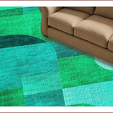 Ultra Soft Area Rug, Non Slip, Stain Resistant, Washable Area Rugs for Living Room, Bedroom, Modern Abstract Green Turquoise Living Room Rug(Green)