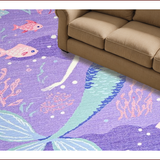 Ultra Soft Area Rug, Non Slip, Stain Resistant, Washable Area Rugs for Living Room, Bedroom, Charming Furry Rainbow Textures(Purple)
