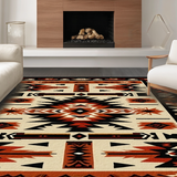 Ultra Soft Area Rug, Non Slip, Stain Resistant, Washable Area Rugs for Living Room, Bedroom, Earthy Toned Tribal Art Design(Beige)
