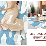 Ultra Soft Area Rug, Non Slip, Stain Resistant, Washable Area Rugs for Living Room, Bedroom, Adorable Child-Friendly Animal Patterns(Blue)
