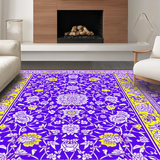 Ultra Soft Area Rug, Non Slip, Stain Resistant, Washable Area Rugs for Living Room, Bedroom, Whimsical Floral Patterned Mat(Purple)