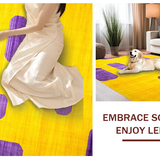 Ultra Soft Area Rug, Non Slip, Stain Resistant, Washable Area Rugs for Living Room, Bedroom, Bright Yellow Fun Decorative Element(Yellow)