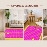 Ultra Soft Area Rug, Non Slip, Stain Resistant, Washable Area Rugs for Living Room, Bedroom, Expressive Colorful Design Motif(Pink)