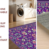 Ultra Soft Area Rug, Non Slip, Stain Resistant, Washable Area Rugs for Living Room, Bedroom, Stylish Vibrant Linear Design(Purple)