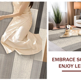 Ultra Soft Area Rug, Non Slip, Stain Resistant, Washable Area Rugs for Living Room, Bedroom, Charming Handwoven Earthy Style(Gray)