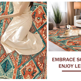 Ultra Soft Area Rug, Non Slip, Stain Resistant, Washable Area Rugs for Living Room, Bedroom, Warm Earthy Tones with Tribal Influence(Red)