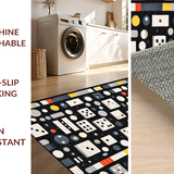 Ultra Soft Area Rug, Non Slip, Stain Resistant, Washable Area Rugs for Living Room, Bedroom, Stylish Graphic Dice Arrangement(Black)
