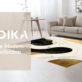Elegant Softened Gold Linear Shapes(Black)
