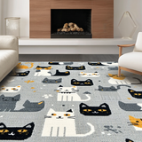 Ultra Soft Area Rug, Non Slip, Stain Resistant, Washable Area Rugs for Living Room, Bedroom, Vivid Unique Animal Art Design(Gray)
