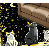Ultra Soft Area Rug, Non Slip, Stain Resistant, Washable Area Rugs for Living Room, Bedroom, Retro Abstract Zodiac Illustration(Black)
