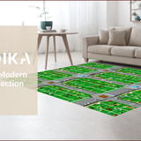 Ultra Soft Area Rug, Non Slip, Stain Resistant, Washable Area Rugs for Living Room, Bedroom, Lively Roadway Exploration Scene(Green)