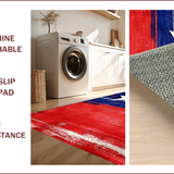 Ultra Soft Area Rug, Non Slip, Stain Resistant, Washable Area Rugs for Living Room, Bedroom, Eclectic Pentagram Motif Display(Red)
