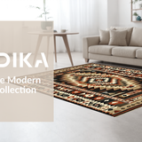 Ultra Soft Area Rug, Non Slip, Stain Resistant, Washable Area Rugs for Living Room, Bedroom, Bold Aztec Inspired Graphic(Brown)