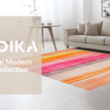 Ultra Soft Area Rug, Non Slip, Stain Resistant, Washable Area Rugs for Living Room, Bedroom, Enchanting Multicolored Sunshine Design(Orange)
