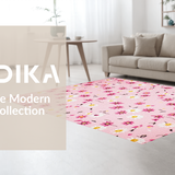 Ultra Soft Area Rug, Non Slip, Stain Resistant, Washable Area Rugs for Living Room, Bedroom, Elegant Floral Contemporary Style(Pink)
