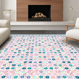 Ultra Soft Area Rug, Non Slip, Stain Resistant, Washable Area Rugs for Living Room, Bedroom, Playful Pastel Egg Design(Pink)
