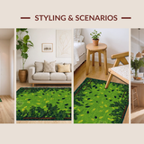 Ultra Soft Area Rug, Non Slip, Stain Resistant, Washable Area Rugs for Living Room, Bedroom, Rustic Forest Creature Design(Green)