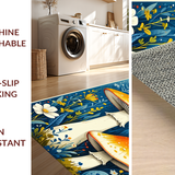 Lively Earth Tone Mushroom Print(Blue)