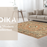Ultra Soft Area Rug, Non Slip, Stain Resistant, Washable Area Rugs for Living Room, Bedroom, Whimsical Boho Inspired Pattern(Orange)
