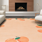 Ultra Soft Area Rug, Non Slip, Stain Resistant, Washable Area Rugs for Living Room, Bedroom, Joyful Summery Floral Arrangement(Orange)