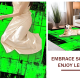 Contemporary Green Black Checkerboard Motif(Green)