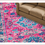 Ultra Soft Area Rug, Non Slip, Stain Resistant, Washable Area Rugs for Living Room, Bedroom, Modern Floral Stain Resistant Bedroom Area Rug(Pink)
