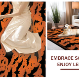 Ultra Soft Area Rug, Non Slip, Stain Resistant, Washable Area Rugs for Living Room, Bedroom, Playful Halloween Character Design(Orange)