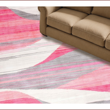 Ultra Soft Area Rug, Non Slip, Stain Resistant, Washable Area Rugs for Living Room, Bedroom, Soft Contemporary Abstract Aesthetics(Pink)