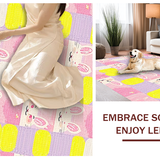 Ultra Soft Area Rug, Non Slip, Stain Resistant, Washable Area Rugs for Living Room, Bedroom, Whimsical Bunny Spring Aesthetic(Pink)