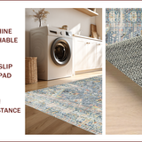 Ultra Soft Area Rug, Non Slip, Stain Resistant, Washable Area Rugs for Living Room, Bedroom, Sophisticated Low-Profile Geometric Design(Gray)