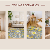 Ultra Soft Area Rug, Non Slip, Stain Resistant, Washable Area Rugs for Living Room, Bedroom, Elegant Grey Ogee Pattern(Gray)